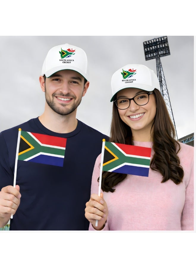 South Africa Sports Fans Combo Pack - Pack of 3 - Drawstring Bag, Hand Flag and Cap - South Africa Sports Enthusiasts Combo Pack - Ideal for Sports Matches and Events - Image 2